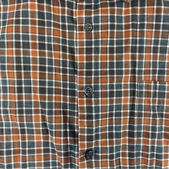 Pronto Uomo Blue Men’s XXL Orange Checkered Plaid Button-Up Collared Shirt - Picture 3 of 7